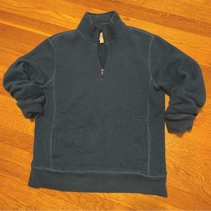 JCREW DEEP BLUE WOOL QUARTER ZIP VINTAGE KNIT GOODS SMALL